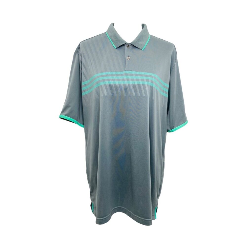 Adidas Men's Shirt Grey and Green Climachill Golf Polo Wailea Maui Size XL